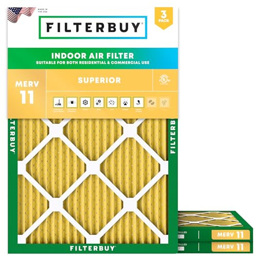 Filterbuy 16x20x1 Air Filter MERV 11 Superior 3-Pack B09B484CC2 - New New