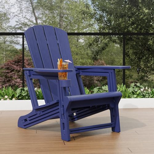Trygoal Adirondack Chair, Plastic, 400 LBS Capacity Recliner - Navy Blue New