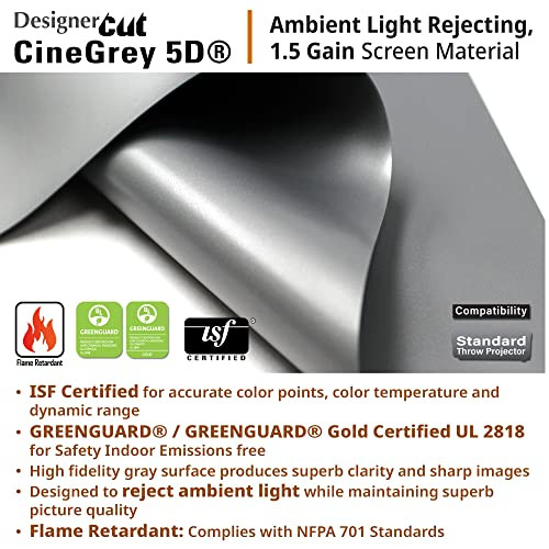Elite Screens Designer Cut Series 135" 16:9, ZRM-135HW-CINEGREY5D - Grey New