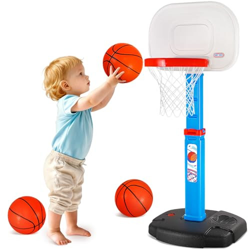 AOKESI Toddler Basketball Hoop Indoor for Age 1-3, Adjustable Kids - Blue