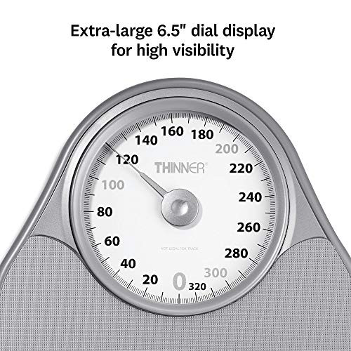 Thinner by Conair Bathroom Scale (Body Weight) Analog Scale (330 Lbs) - Silver New