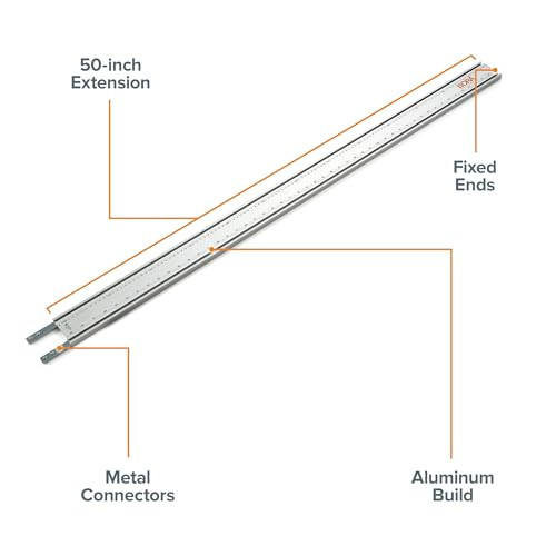 BORA 50" NGX Clamp Edge Extension, Straight Cut Guide, B081467Y51 - Black White New