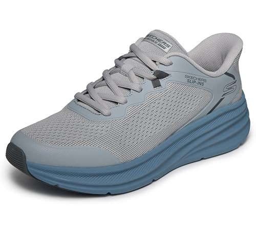 118431 Skechers Men's Bobs Skillz Slip-Ins, Gray/Blue, Size 7 New