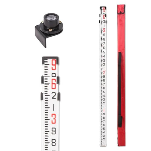 Mountlaser Aluminum Grade Rod with Carrying Case and Rod Leve (16 Foot)
