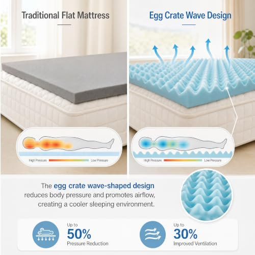Geekman 3-Inch Gel Infused Memory Foam Mattress Topper Twin XL New