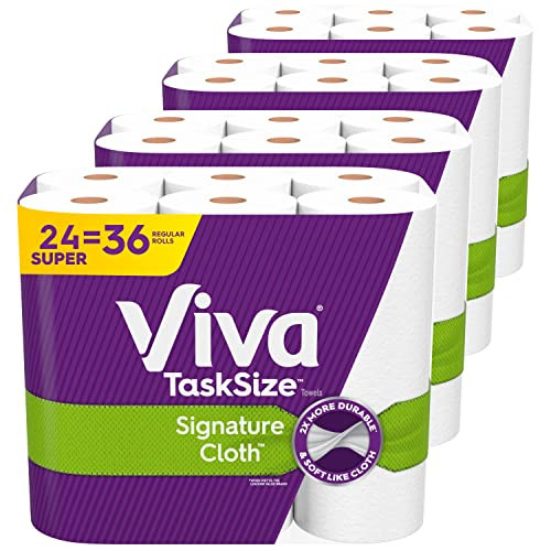 Viva Signature Cloth Paper Towels, 24 Super Rolls (4 Packs of 6), 81 Sheets New