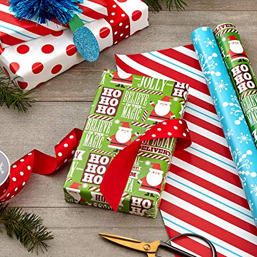 Hallmark Reversible Christmas Wrapping Paper (2 Jumbo Rolls: 160 sq. ft) New