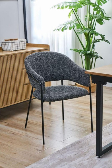 Home Source 32" Mid-Century Style Dining Living Room Chairs Set of 2 (Black) New
