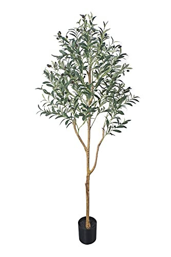 Phimos Artificial Olive Tree Tall 5.24FT Potted Olive Silk Tree with Planter New