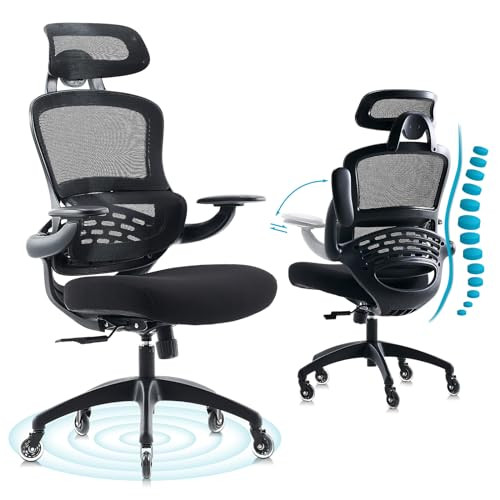 YOUTASTE Managerial Executive Office Chair Mesh Home Desk Chair Ergonomic Black New