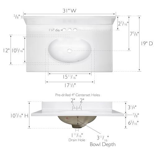 Design House Cultured Marble Vanity Top 31 inch New