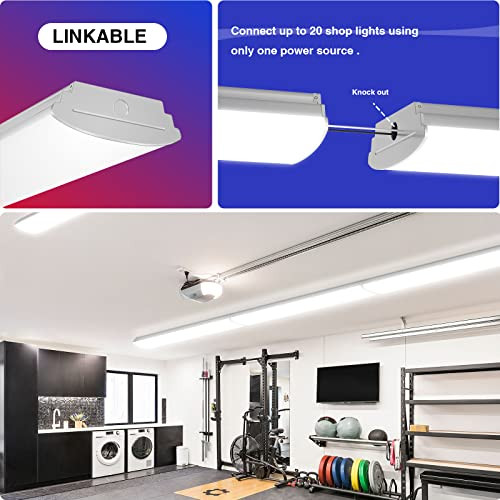 ANTLUX 4FT LED Wraparound Light Flush Mount LED Shop Lights, 50W 5600 Lumens
