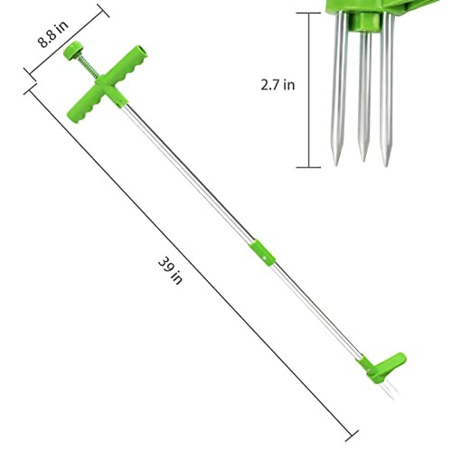 Bzdmly Weed Puller, Stand Up Root Removal Tool, Long Handle Garden Weeding Tool