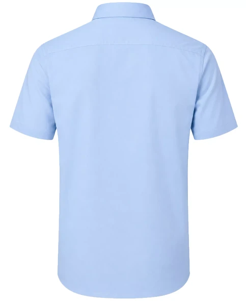 JAMES TAILOR SHORT SLEEVE DRESS SHIRT - SIZE: MEN L - LIGHT BLUE New