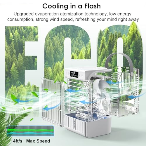 Portable Air Conditioners,1500 ML Portablel Air Cooler, 4 Wind Speeds& 2 Spray