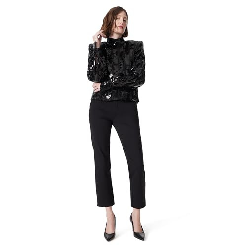 30247561 DEE OCLEPPO MARLIE PONTI ANKLE STRAIGHT LEG PANT WOMEN XS BLACK New