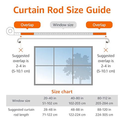 Amazon Basics Room Darkening Curtain Rod for Bedroom 48" to 88", Nickel New