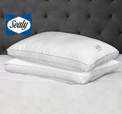 sealy Sterling Collection Down Alternative Pillows 400 Thread Queen - 2 Pack New