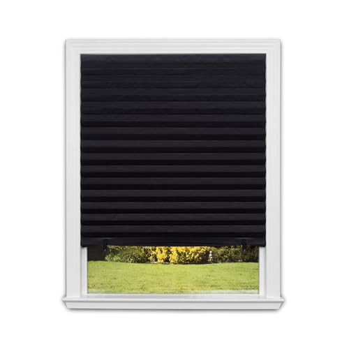 Redi Shade No Tools Original Blackout Pleated Paper Shade Black, 6 Pack New