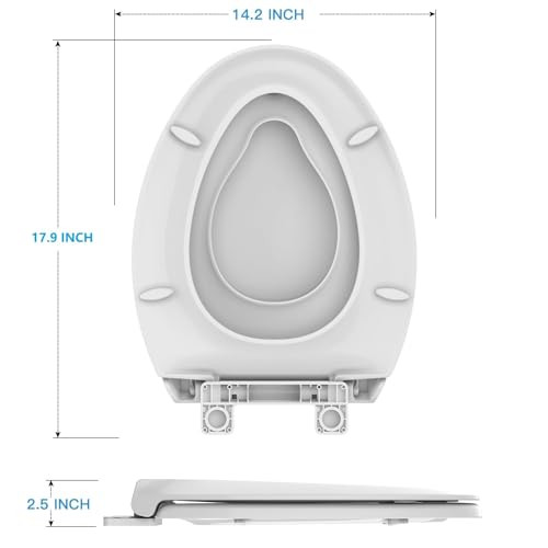 GarveeTech Elongated Toilet Seat with Built-in Toddler Seat & Slow Close, White