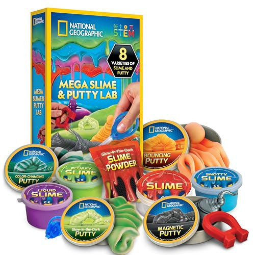 BLUE MARBLE NATIONAL GEOGRAPHIC MEGA SLIME KIT & PUTTY LAB 4 TYPES OF SLIME New