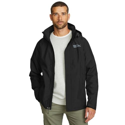 Eddie Bauer Men's Rainfoil Packable Waterproof Jacket Black X-Large New