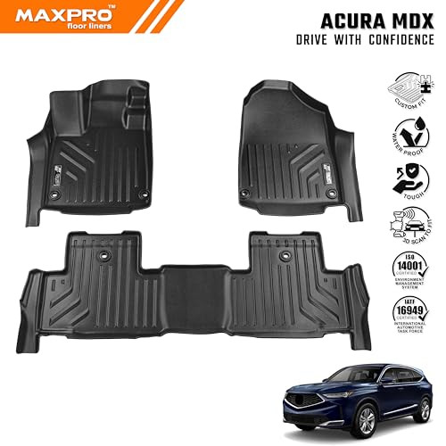 Premium MAXPRO Floor Mats Acura MDX 2022-2026 1st & 2nd Row Complete Set New
