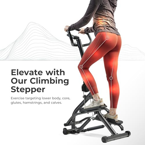 Sunny Health & Fitness Extended Stride Climbing Stair Stepper w/Handlebar