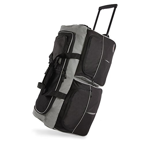 Pacific Coast Unisex 30' Large Rolling Duffel Bag, Black,One Size New