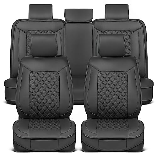 MOTORBOX TRIMLINE GRAPHITE LEATHER SEAT COVERS FOR CARS & SUVS - CHARCOAL/BLACK