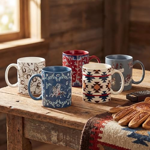 PASEO ROAD TASHA POLIZZI LEE WESTERN COFFEE MUG SET OF 4 TP2483MG-01-D1