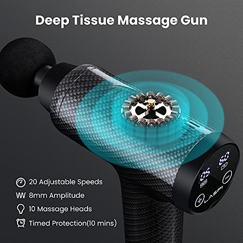 ATAZUA Massage Gun, LASPI Deep Tissue Percussion Muscle Massage Gun - Gray