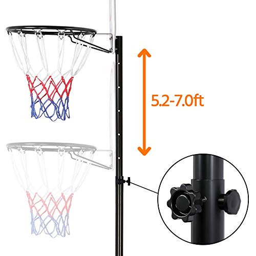 Yaheetech Portable Basketball Hoop/Youth Stand 6.4-8.2ft Height Adjustable Red New