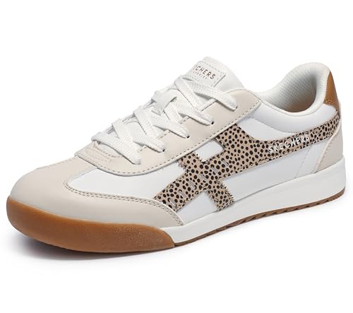 177499 Skechers Women Street Zinger Leopard White Size 7.5