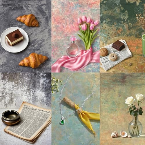 6PCS Non-Wrinkle Retro Oil Painting Photography Backdrops 31x21IN Seamless New