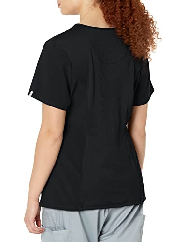 CHEROKEE INFINITY WOMENS ROUND NECK SCRUB TOP 3 POCKETS SIZE WOMEN M BLACK New