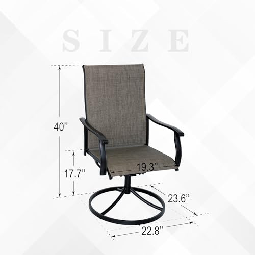 B0CNVC1Z4R Nixtopia 1 Piece Outdoor Sling Swivel Patio Chairs - Gray, Grey New