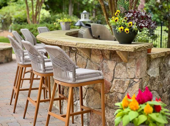 PURPLE LEAF Outdoor Counter Height Bar Stools Chair Set of 2 Modern Patio Metal