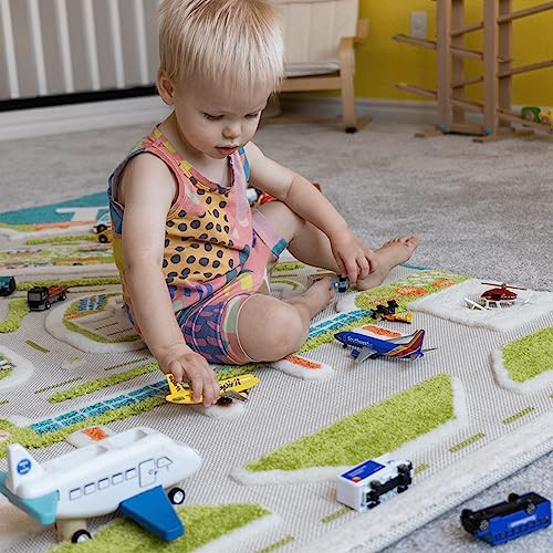 IVI Mini City 59" L x 39" W Educational Toddler Car Play Mat Rug New
