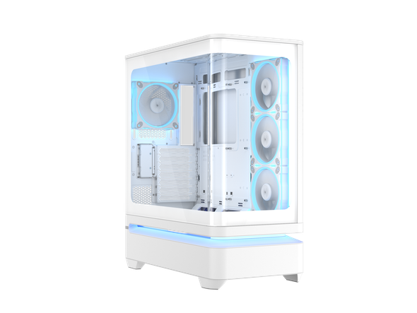 ASUS Prime AP304 White ARGB ATX PC Gaming Case Tempered Curved Glass; Four