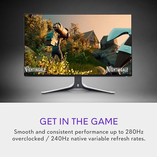 ALIENWARE GAMING MONITOR 27" 2560 X 1440 240HZ DISPLAY DP 1.4 - LUNAR LIGHT