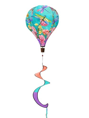 Dragonfly Garden Spring Hot Air Balloon Wind Twister 54" x 12" Briarwood Lane New