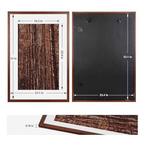 HOMESEVEN A3 Solid Wood Black Poster Frame High Definition Plexiglass - Black New