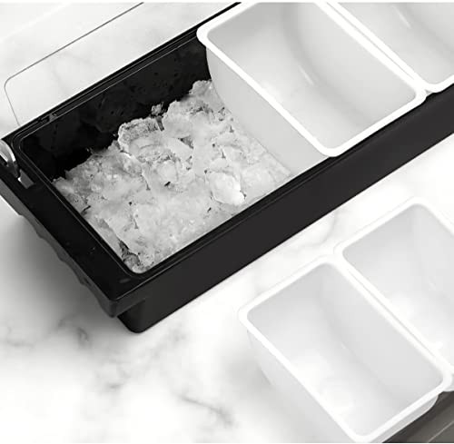 KNC Food & Condiment Dispenser Caddy, 4 Compartment Garnish, Caddy, B0B9KQDKMX New