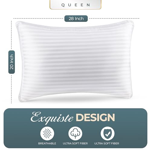 UTOPIA BEDDING HOTEL BED PILLOWS, QUEEN SIZE, SET OF 2 - WHITE New