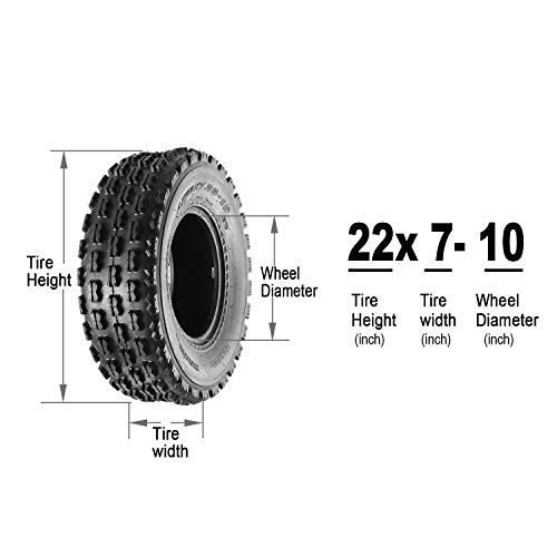 MaxAuto Set of 4 Sport ATV Tires 22x7-10 Front & 20x10-9 Rear UTV Tires 4PR New