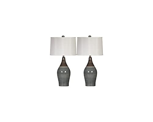 Signature Design by Ashley Niobe Glazed Ceramic Lamp, 2 Count, 28", MULTICOLORED