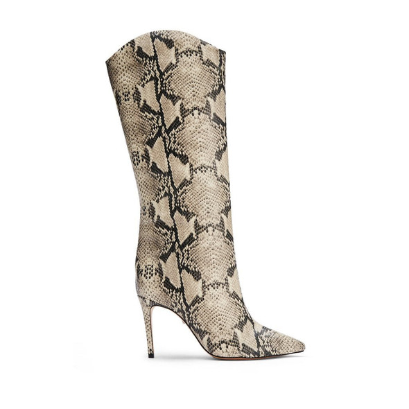 SCHUTZ MARYANA BOOT - SNAKE EMBOSSED LEATHER - SIZE: WOMEN 7B - NATURAL
