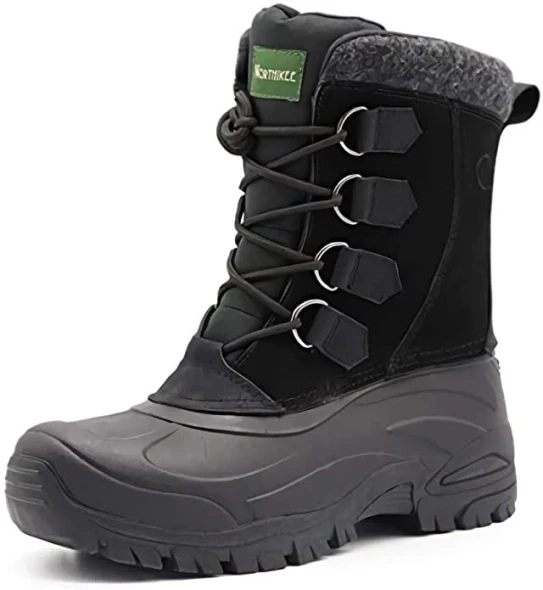 NORTHIKEE MEN’S WINTER BOOTS - SIZE: MEN 13 - BLACK