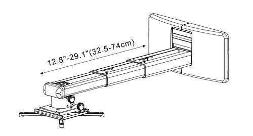 Viri Projector Wall Mount Extension: 325-740mm (12.80"-29.13") - Black New